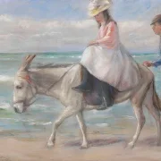 Kind, auf einem Esel reitend - 1901