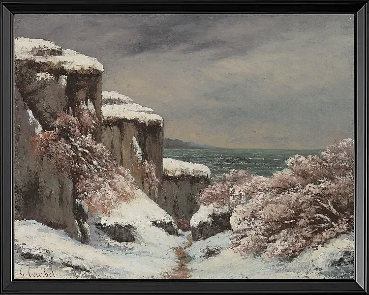 Klippen am Meer unter dem Schnee - 1864