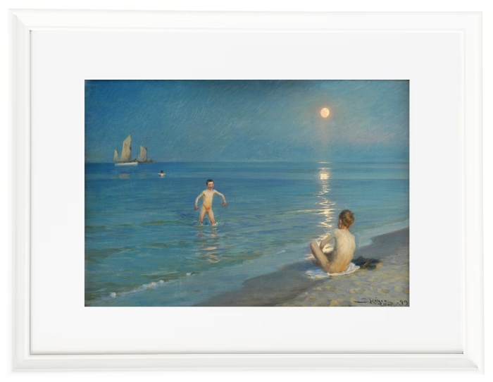 Jungen baden bei Skagen. Sommerabend - 1899