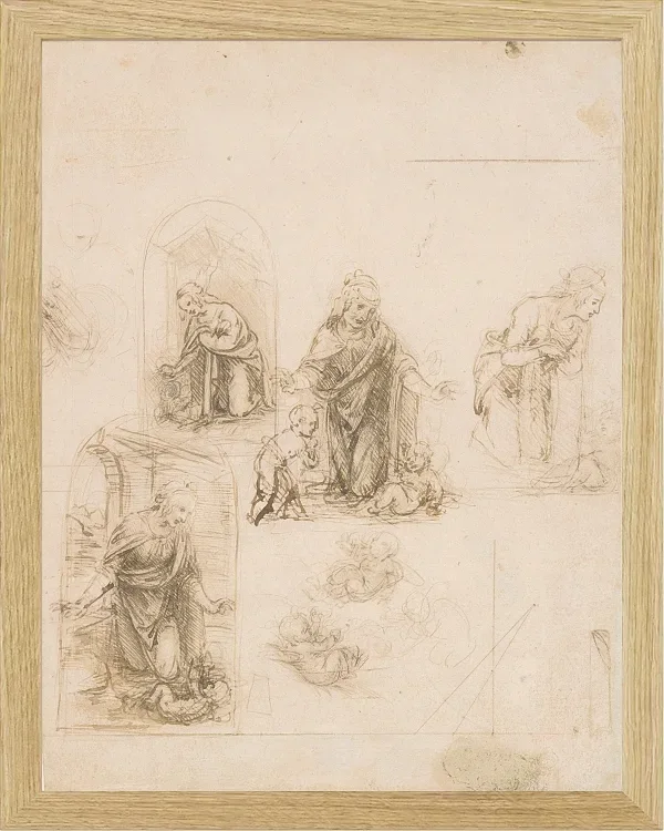 Kompositionsskizzen für die das Christkind anbetende Jungfrau – 1480
