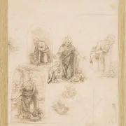 Kompositionsskizzen für die das Christkind anbetende Jungfrau – 1480