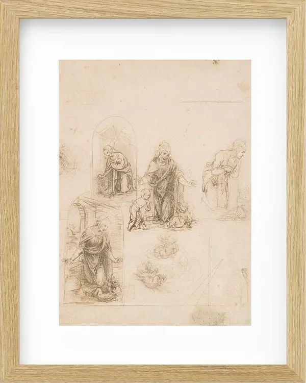 Kompositionsskizzen für die das Christkind anbetende Jungfrau – 1480