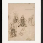 Kompositionsskizzen für die das Christkind anbetende Jungfrau – 1480