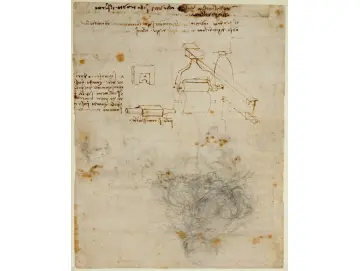 Kopf eines alten Mannes und Studien der Maschinen – 1504