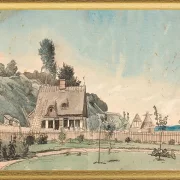 Küstenlandschaft mit reetgedeckten Häusern - 1840