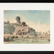 Küstenlandschaft mit reetgedeckten Häusern - 1840