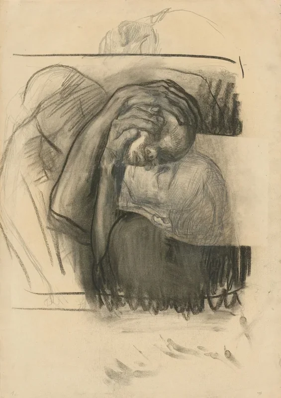 Käthe Kollwitz | Farvel - 1910 | Indrammet kunsttryk | Realisme