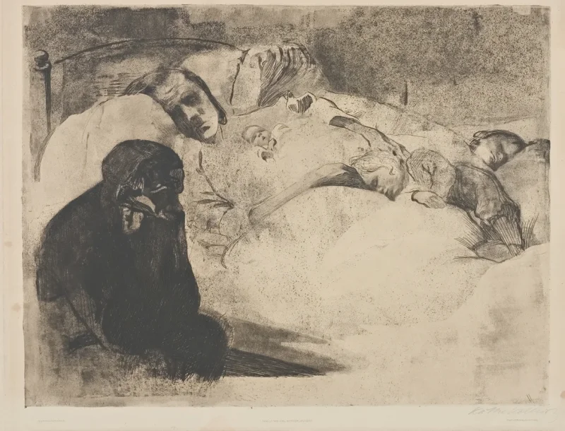 Käthe Kollwitz – Arbeitslosigkeit 1909 | Giclée Kunstdruck gerahmt