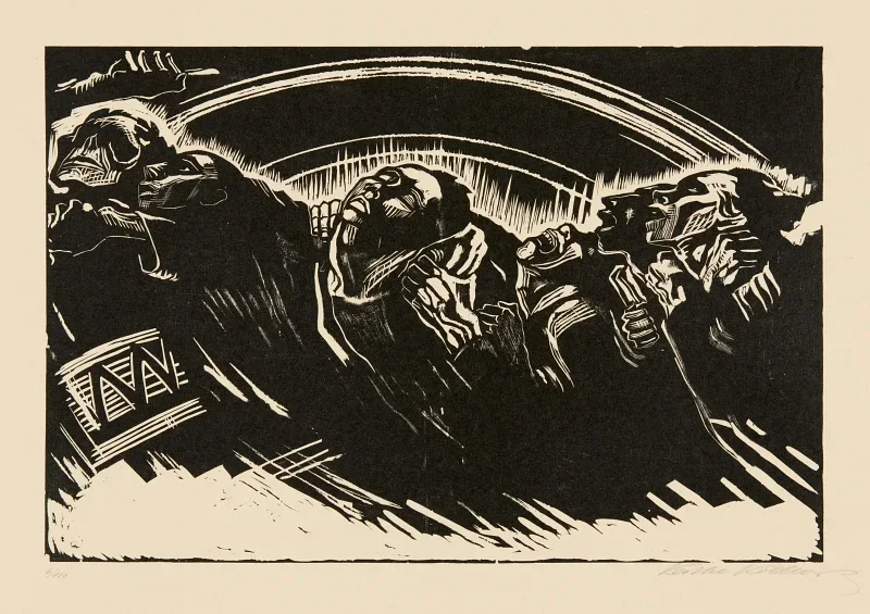 Käthe Kollwitz | De frivillige – 1922 | Indrammet kunsttryk | Realisme