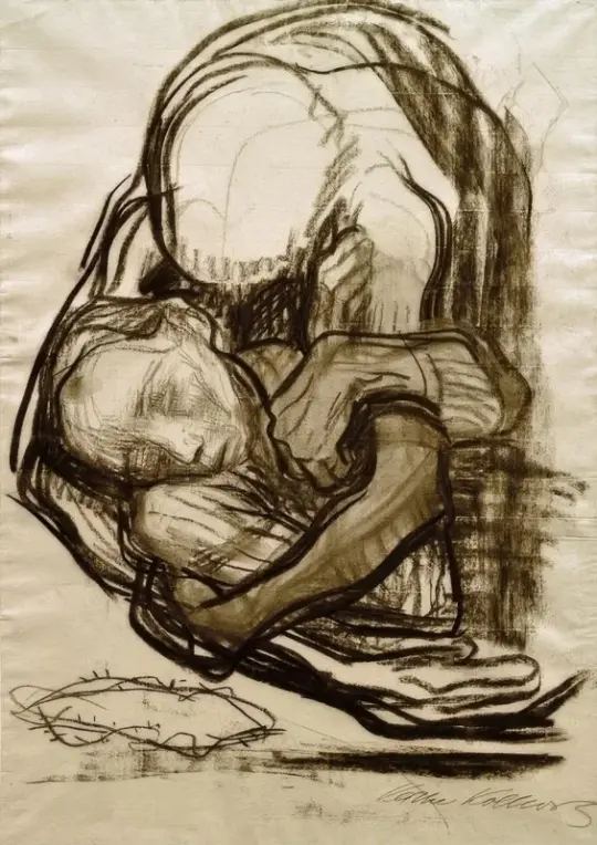 Käthe Kollwitz | Der Tod nimmt eine Frau zu sich - 1921 | Gerahmter Kunstdruck | Realismus