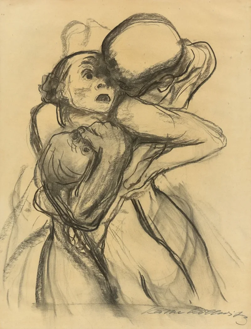 Käthe Kollwitz – Der Tod greift nach den Kindern 1921 | Giclée Kunstdruck gerahmt
