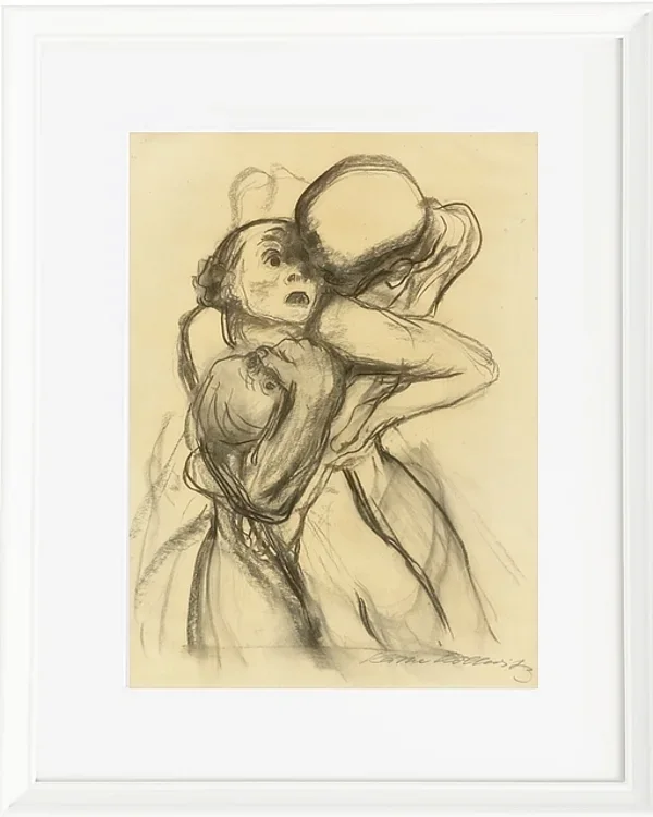 Käthe Kollwitz – Der Tod greift nach den Kindern 1921 | Giclée Kunstdruck gerahmt