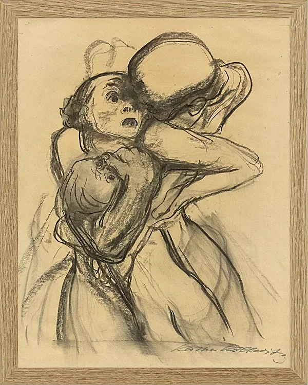 Käthe Kollwitz – Der Tod greift nach den Kindern 1921 | Giclée Kunstdruck gerahmt