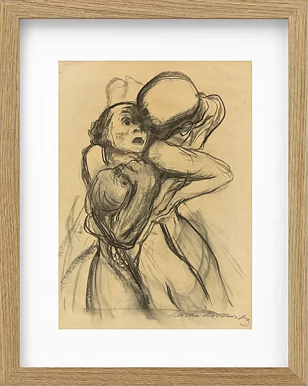 Käthe Kollwitz – Der Tod greift nach den Kindern 1921 | Giclée Kunstdruck gerahmt