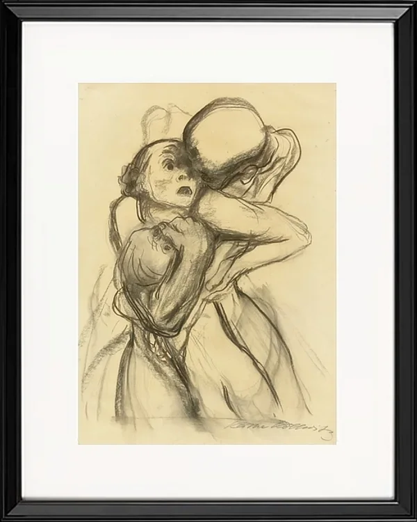 Käthe Kollwitz – Der Tod greift nach den Kindern 1921 | Giclée Kunstdruck gerahmt