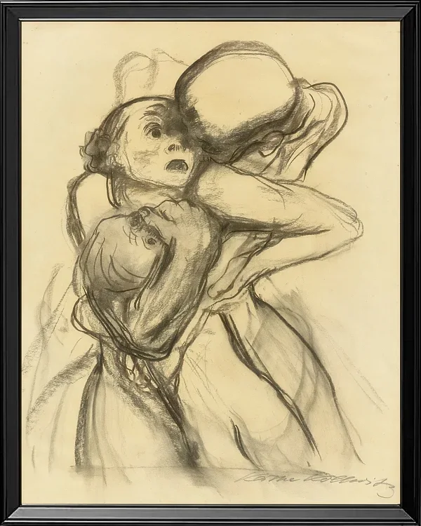 Käthe Kollwitz – Der Tod greift nach den Kindern 1921 | Giclée Kunstdruck gerahmt