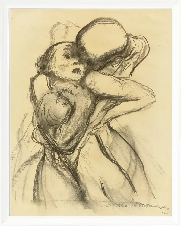 Käthe Kollwitz – Der Tod greift nach den Kindern 1921 | Giclée Kunstdruck gerahmt