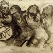 Käthe Kollwitz | De frivillige – 1916 | Indrammet kunsttryk | Realisme