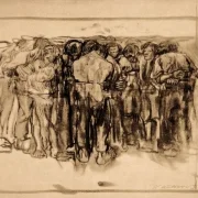 Käthe Kollwitz | Fangerne – 1908 | Indrammet kunsttryk | Realisme