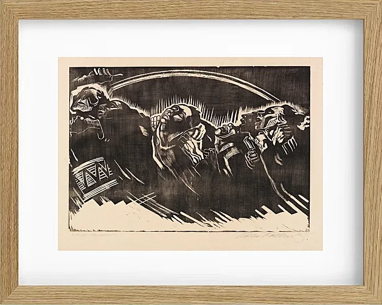 Käthe Kollwitz – Die Freiwilligen 1921 | Giclée Kunstdruck gerahmt
