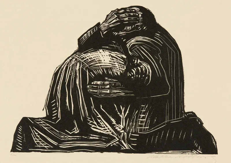 Käthe Kollwitz | Die Eltern - 1922 | Gerahmter Kunstdruck | Realismus