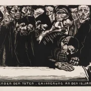 Käthe Kollwitz | Mindeark for Karl Liebknecht - 1919 | Indrammet kunsttryk | Realisme