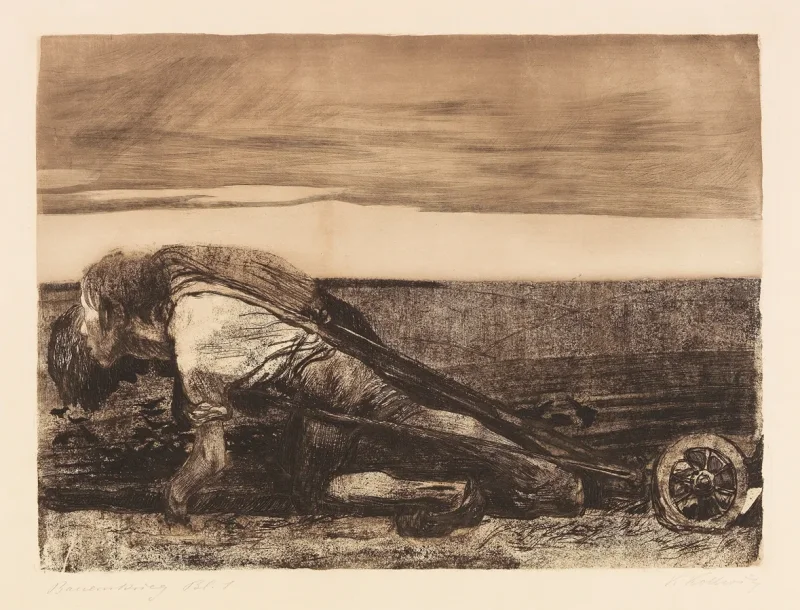 Käthe Kollwitz – Die Pflüger 1907 | Giclée Kunstdruck gerahmt