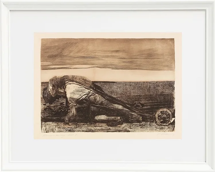 Käthe Kollwitz – Die Pflüger 1907 | Giclée Kunstdruck gerahmt