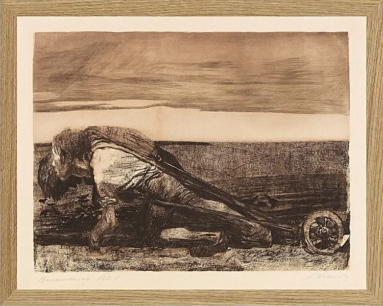 Käthe Kollwitz – Die Pflüger 1907 | Giclée Kunstdruck gerahmt