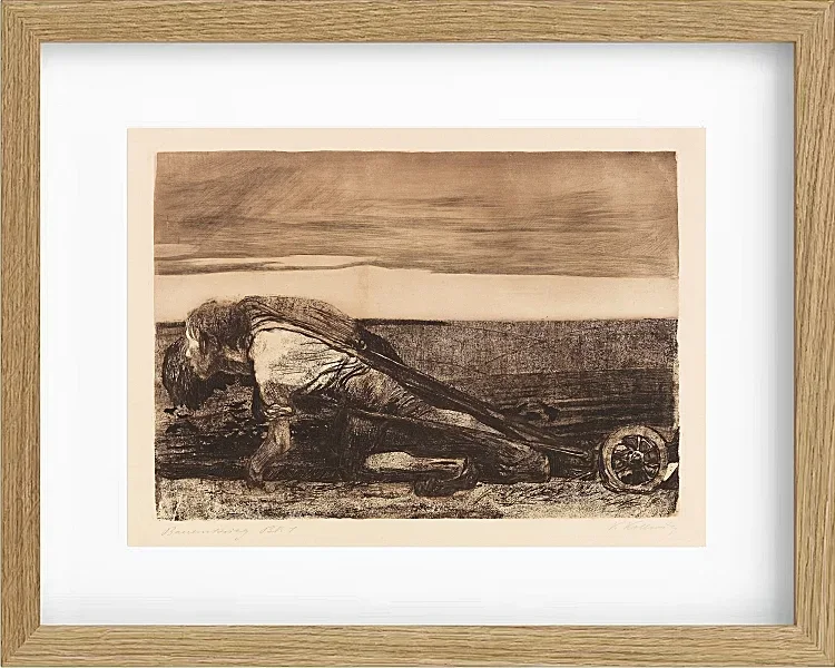 Käthe Kollwitz – Die Pflüger 1907 | Giclée Kunstdruck gerahmt