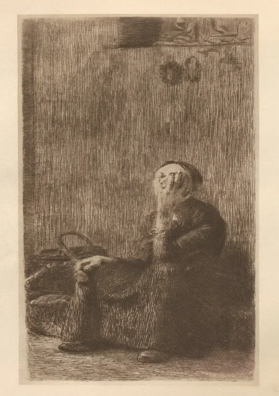 Käthe Kollwitz | Ved kirkemuren – 1925 | Indrammet kunsttryk | Realisme