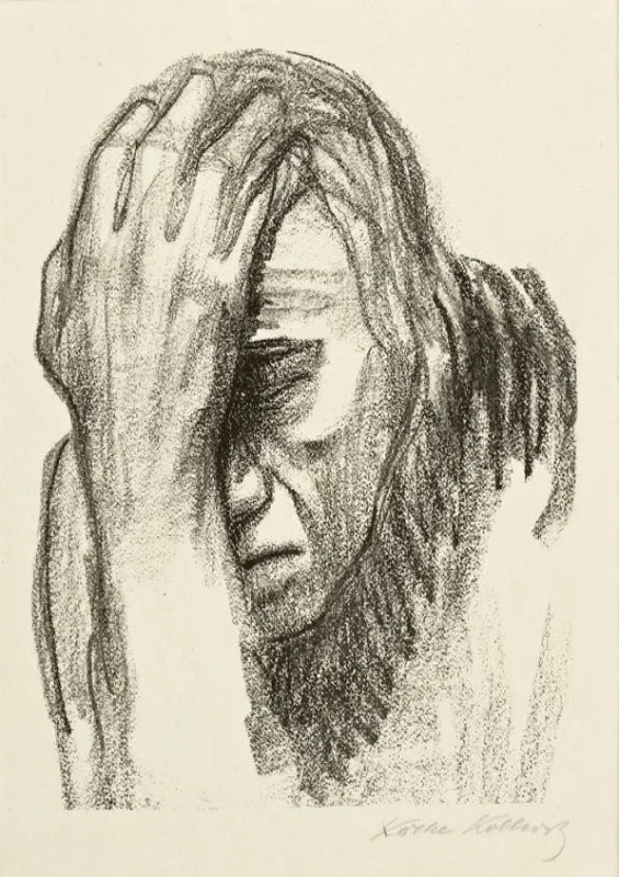 Käthe Kollwitz | Kvinde, der tænker – 1920 | Indrammet kunsttryk | Realisme