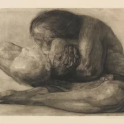 Käthe Kollwitz | Frau mit totem Kind - 1903 | Gerahmter Kunstdruck | Realismus