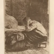 Käthe Kollwitz | Frau‎ ‎an‎ ‎Wiege 2 - 1925 | Gerahmter Kunstdruck | Realismus