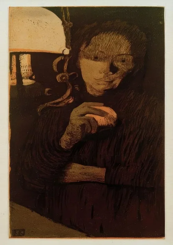 Käthe Kollwitz | Kvinde med en appelsin – 1901 | Indrammet kunsttryk | Realisme
