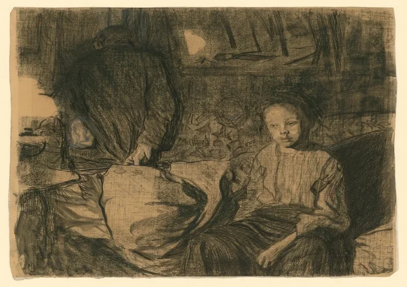 Käthe Kollwitz | Junges Paar - 1904 | Gerahmter Kunstdruck | Realismus