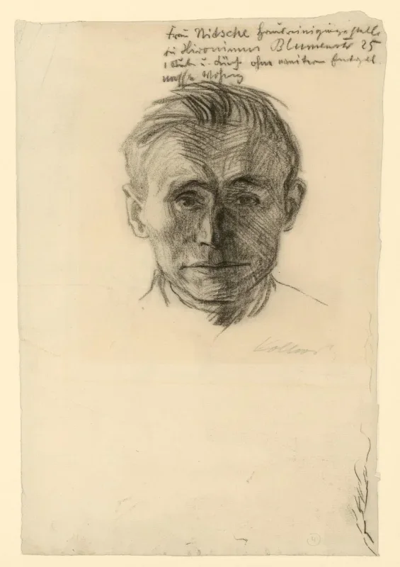 Käthe Kollwitz | Frau Nitsche - 1904 | Gerahmter Kunstdruck | Realismus