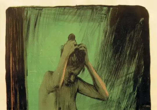 Käthe Kollwitz | Kvinde, der ordner sit hår – 1902 | Indrammet kunsttryk | Realisme