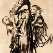 Käthe Kollwitz | Faldne – 1916 | Indrammet kunsttryk | Realisme