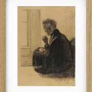 Käthe Kollwitz – Frühstück auf der Treppe 1909 | Giclée Kunstdruck gerahmt