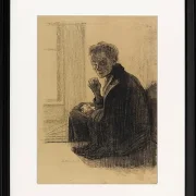 Käthe Kollwitz – Frühstück auf der Treppe 1909 | Giclée Kunstdruck gerahmt
