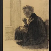 Käthe Kollwitz – Frühstück auf der Treppe 1909 | Giclée Kunstdruck gerahmt