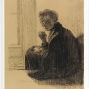 Käthe Kollwitz – Frühstück auf der Treppe 1909 | Giclée Kunstdruck gerahmt