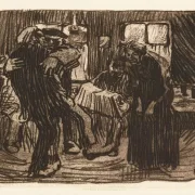 Käthe Kollwitz | Hamborg pub - 1901 | Indrammet kunsttryk | Realisme