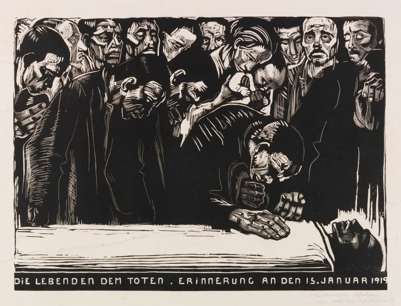 Käthe Kollwitz – Gedenkblatt für Karl Liebknecht 1919 | Giclée Kunstdruck gerahmt