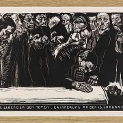 Käthe Kollwitz – Gedenkblatt für Karl Liebknecht 1919 | Giclée Kunstdruck gerahmt