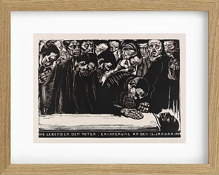 Käthe Kollwitz – Gedenkblatt für Karl Liebknecht 1919 | Giclée Kunstdruck gerahmt