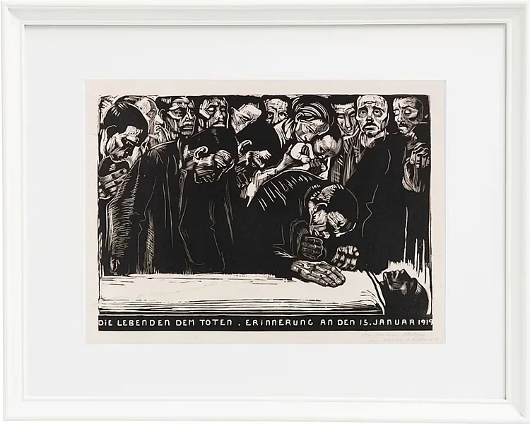 Käthe Kollwitz – Gedenkblatt für Karl Liebknecht 1919 | Giclée Kunstdruck gerahmt