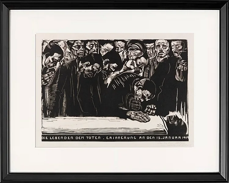 Käthe Kollwitz – Gedenkblatt für Karl Liebknecht 1919 | Giclée Kunstdruck gerahmt