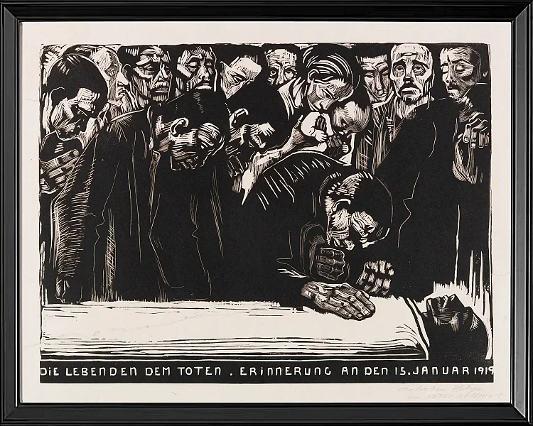 Käthe Kollwitz – Gedenkblatt für Karl Liebknecht 1919 | Giclée Kunstdruck gerahmt